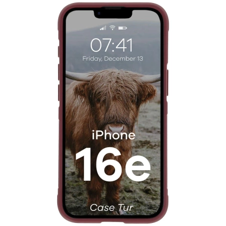 Pancerne etui Bizon Case Tur do iPhone 16e, burgundowe