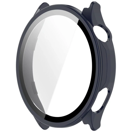 Etui ze szkłem do zegarka Bizon Case Watch Adamo do OnePlus Watch Lite 45 mm / Oppo Watch S 45 mm, granatowe