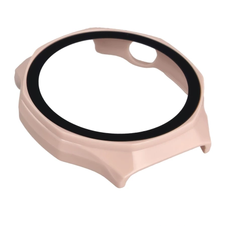 Etui ze szkłem do zegarka Bizon Case+Glass Watch do Huawei Watch GT6 Pro 46 mm, różowe