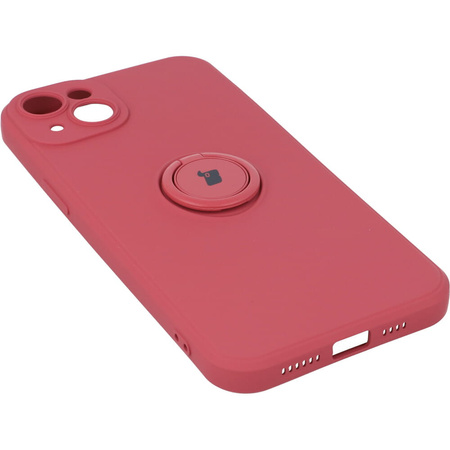 Etui Bizon Case Silicone Ring Sq do iPhone 14 Plus, brudny róż