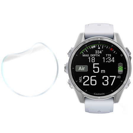 Folia hydrożelowa na ekran Bizon Glass Watch Hydrogel Duo do Garmin Fenix 8 AMOLED 43 mm, 2 sztuki