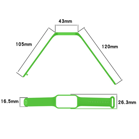 Etui z paskiem Bizon Strap + Case Watch Dots do Xiaomi Redmi Smart Band 2 / Xiaomi Mi Band 8 Active, jasnozielone