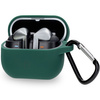 Silikonowe etui z karabińczykiem Bizon Case Headphone Silicone do Galaxy Buds 3/3 Pro/3 FE, ciemnozielone