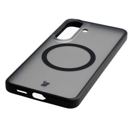Etui z pierścieniem magnetycznym Bizon Case MatteO do Galaxy S26, przydymione-czarne