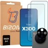 2x Szkło + szybka na aparat Bizon Edge Pack do Vivo X300