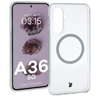 Etui z pierścieniem magnetycznym Bizon Case CrystalO do Galaxy A36 5G, przezroczyste