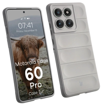 Pancerne etui Bizon Case Tur do Motorola Edge 60 Pro, jasnoszare