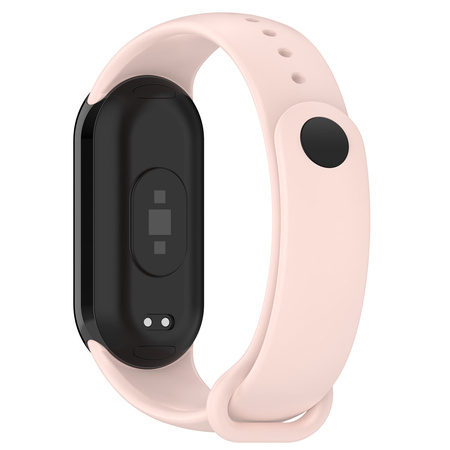 Silikonowy pasek Bizon Strap Watch Dots do Xiaomi Smart Band 10 / 9 / 9 NFC / 8, jasnoróżowy