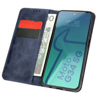 Etui z klapką Bizon Case Pocket Pro do Motorola Moto G34 5G, granatowe