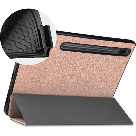 Etui Bizon Case Tab Lizard do Samsung Galaxy Tab S8 Plus / S7 Plus, różowozłote