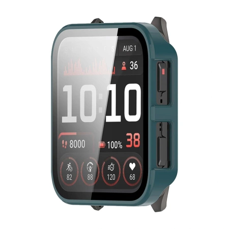 Etui ze szkłem do zegarka Bizon Case Watch Adamo do Garmin Venu X1, zielone