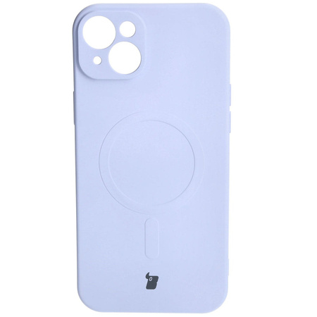 Etui silikonowe z pierścieniem magnetycznym Bizon Case Silicone Magnetic do iPhone 15 Plus, jasnofioletowe