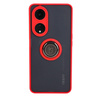 Etui z uchwytem na palec Bizon Case Hybrid Ring do Oppo A98 5G, przydymione z czerwoną ramką