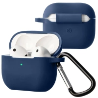 Silikonowe etui z karabińczykiem Bizon Case Headphone Silicone do AirPods 4, jasnozielone