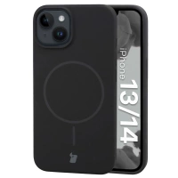 Silikonowe etui z pierścieniem magnetycznym Bizon Soft Case Magnetic do iPhone 14/13, czarne
