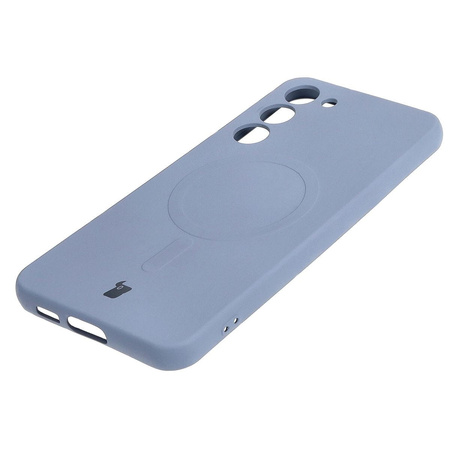 Etui silikonowe z pierścieniem magnetycznym Bizon Case Silicone Magnetic do Galaxy S23 Plus, szare