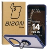 Etui z uchwytem na palec Bizon Case Hybrid Ring do Realme 14 Pro 5G, przydymione z granatową ramką