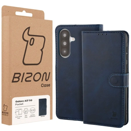 Etui z klapką Bizon Case Pocket do Galaxy A37 5G, granatowe