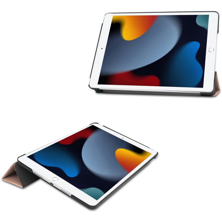 Etui Bizon Case Tab Croc do iPad 9/8/7 10.2 2021/2020/2019, różowozłote
