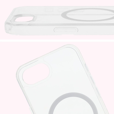 Etui z pierścieniem magnetycznym Bizon Case CrystalO do iPhone 16e, przezroczyste