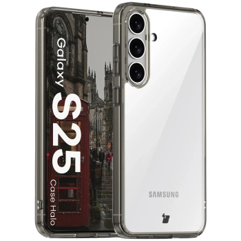 Etui Bizon Case Halo do Galaxy S25, przydymione-czarne