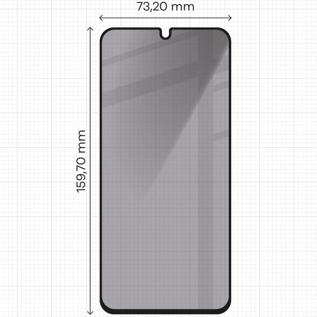 Prywatyzujące szkło hartowane Bizon Glass Edge Shadow do Galaxy A16 4G/5G, przyciemniane z czarną ramką