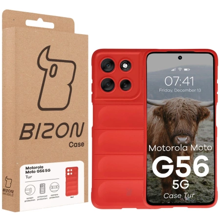 Pancerne etui Bizon Case Tur do Motorola Moto G56 5G, czerwone