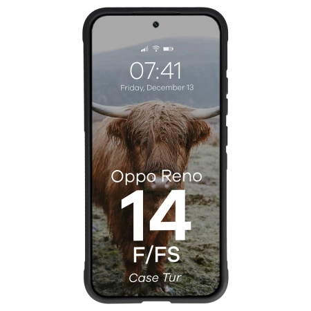 Pancerne etui Bizon Case Tur do Oppo Reno 14 F / 14 FS, czarne