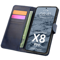 Etui z klapką Bizon Case Pocket do Oppo Find X8 Pro, granatowe
