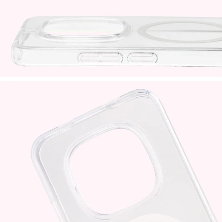 Etui z pierścieniem magnetycznym Bizon Case CrystalO do Xiaomi Redmi Note 15 Pro 5G, przezroczyste