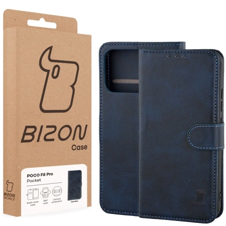 Etui z klapką Bizon Case Pocket do Xiaomi POCO F8 Pro, granatowe