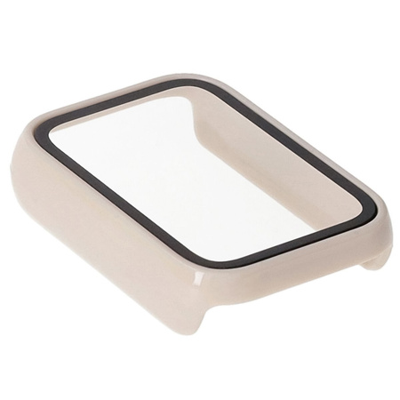Etui ze szkłem do zegarka Bizon Case+Glass Watch do Xiaomi Mi Smart Band 9 Pro, beżowe