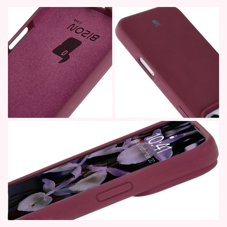 Silikonowe etui Bizon Soft Case do iPhone 16 Pro Max, ciemnofioletowe