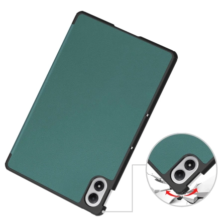 Etui z klapką Bizon Case Tab Croc do Xiaomi POCO Pad M1 / Redmi Pad 2 Pro, ciemnozielone