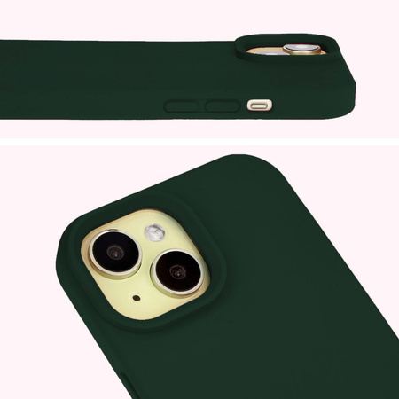 Etui silikonowe Bizon Soft Case do iPhone 15, ciemnozielone