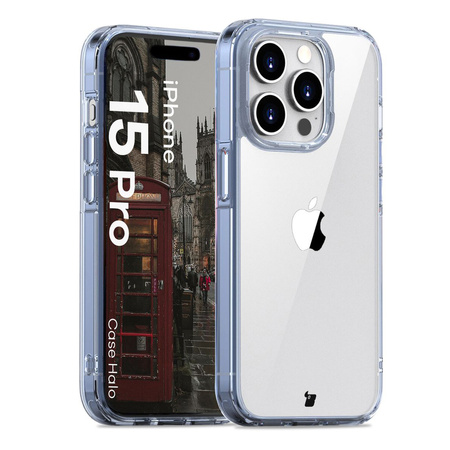 Etui Bizon Case Halo do iPhone 15 Pro, przezroczysto-niebieskie