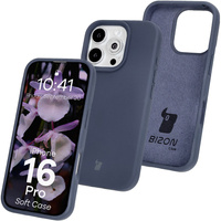 Silikonowe etui Bizon Soft Case do iPhone 16 Pro, ciemnoniebieskie