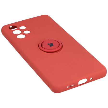 Etui Bizon Case Silicone Ring do Galaxy A73 5G, ciemny róż