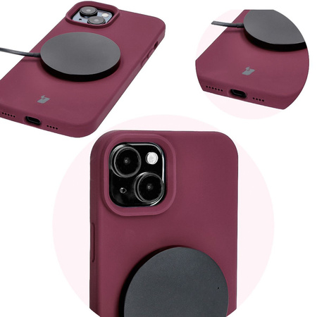 Silikonowe etui Bizon Soft Case do iPhone 15 Plus, ciemnofioletowe