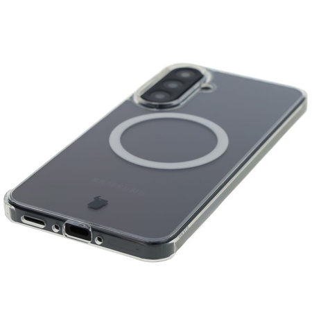 Etui z pierścieniem magnetycznym Bizon Case CrystalO do Galaxy A56 5G, przezroczyste