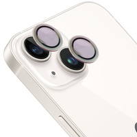 Szkło na aparat z aplikatorem Bizon Glass Snap Lens do iPhone 14/14 Plus, 1 zestaw, srebrna ramka