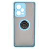 Etui z uchwytem na palec Bizon Case Hybrid Ring do Xiaomi Redmi Note 12 Pro+ 5G, przydymione z jasnoniebieską ramką