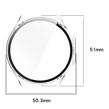 Etui ze szkłem do zegarka Bizon Case Watch Adamo do OnePlus Watch 3 / Oppo Watch X2, przezroczyste