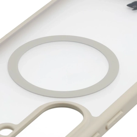 Etui z pierścieniem magnetycznym Bizon Case MatteO do Galaxy A37 5G / A36 5G, przydymione-beżowe