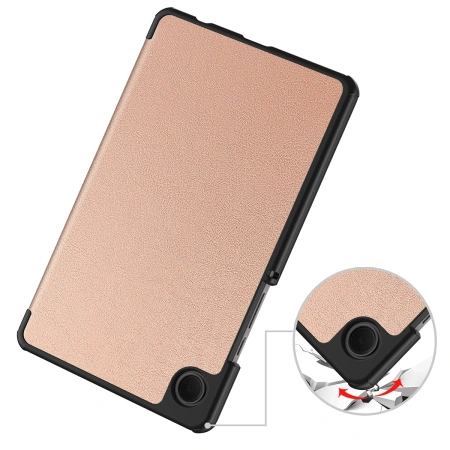 Etui z klapką Bizon Case Tab Croc do Galaxy Tab A11 / A9, różowozłote