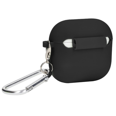 Silikonowe etui z karabińczykiem Bizon Case Headphone Silicone do AirPods 4, czarne