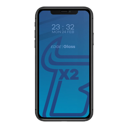 Szkło hartowane Bizon Glass Edge CF - 2 sztuki + ochrona na obiektyw, iPhone 11, czarne