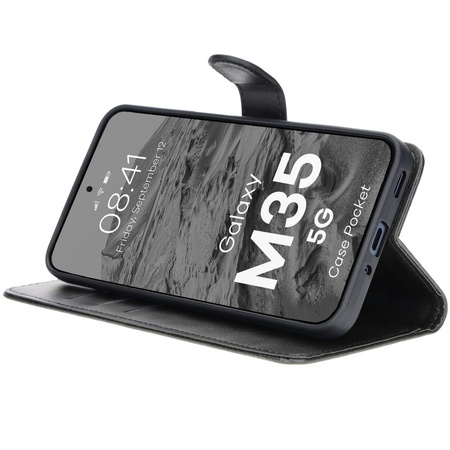 Etui z klapką Bizon Case Pocket do Galaxy M35 5G, czarne
