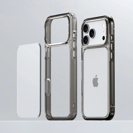 Etui Bizon Case Halo do iPhone 17 Pro, przydymione-czarne
