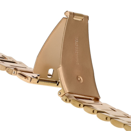 Pasek ze stali nierdzewnej Bizon Strap Watch Aura do Apple Watch 44/45/46/49 mm, różowozłoty